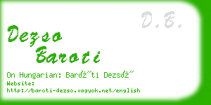 dezso baroti business card